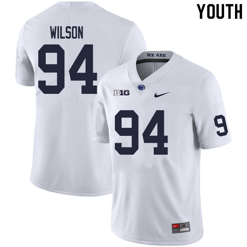 NCAA Nike Youth Penn State Nittany Lions Jake Wilson #94 College Football Authentic White Stitched Jersey IKO6698XG